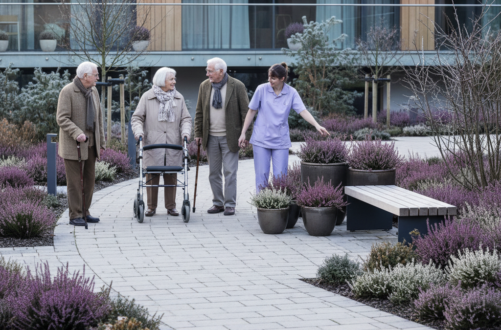 Garten und Außenbereiche der Residenz Heideblüte Barrierefrei naturnah und lebendig